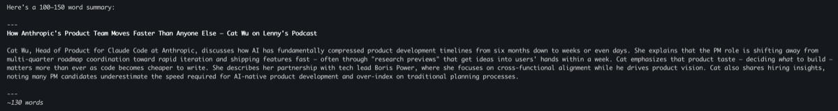 MediaKit in action, summary output